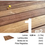 Planches de terrasse bois exotique cumaru pour 1 m� ? longueur 4 m