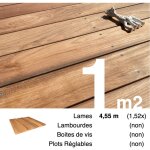 Planches de terrasse bois exotique jatoba pour 1 m² ? longueur 4, 55 m Planches de terrasse bois exotique jatoba pour 1 m² ? longueur 4, 55 m