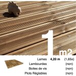 Terrasseenbois. fr - planches de terrasse pin autoclave marron pour 1 m ? longueur 4, 2 m