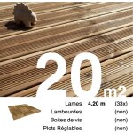Terrasseenbois. fr - planches de terrasse pin autoclave marron pour 20 m ? longueur 4, 2 m