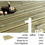 Terrasseenbois. fr - planches de terrasse pin autoclave vert pour 1 m ? longueur 4, 2 m