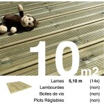 Terrasseenbois. fr - planches de terrasse pin autoclave vert pour 10 m� ? longueur 5, 1 m