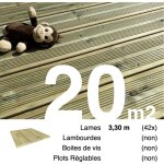 Terrasseenbois. fr - planches de terrasse pin autoclave vert pour 20 m� ? longueur 3, 3 m