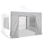 Terre jardin - lot de 4 murs pour barnum pliant professionnel 3 x 4, 5 m - - blanc