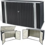 Terre jardin - abri de jardin coffre mtallique vlos, outils - 210 x 130 x 105 cm