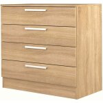 Terre de nuit - commode 4 tiroirs en bois imitation chne - co9004