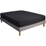 Terre de nuit - drap housse 100% coton noir - bonnet 27 cm 130x190