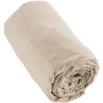 Terre de nuit - drap housse flanelle beige 180x200 cm
