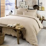 Terre de nuit - housse de couette flanelle beige 200x200 cm