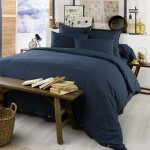 Terre de nuit - housse de couette flanelle marine 240x220 cm