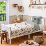 Terre de nuit - parure de lit coton imprim� h�risson 200x200 cm beige