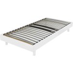 Terre de nuit - sommier kit d�cor blanc zone lombaire renforc�e et pieds inclus 90x190