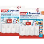 Tesa - crochets rideaux - crochets adhsifs rideaux, amovibles, charge 1 kg, blanc, 8 pcs