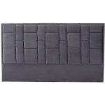 T�te de lit 160 cm - velours - gris fonc� - hermine