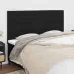 T�tes de lit 4 pcs noir 80x5x78 / 88 cm tissu - vidaxl