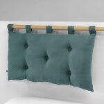 T�te de lit 5 boutons avec passants gaze de coton 50 x 80 cm - bleu