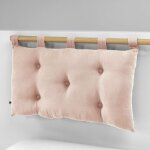 T�te de lit 5 boutons avec passants gaze de coton 50 x 80 cm - rose