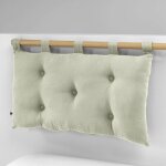 T�te de lit 5 boutons avec passants gaze de coton 50 x 80 cm - vert