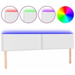 Tte de lit accessoire couchage chambre  coucher meuble  led 160 x 5 x 78 / 88 cm synthtique blanc ...