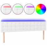 T�te de lit accessoire couchage chambre � coucher meuble � led 180 x 5 x 78 / 88 cm synth�tique blanc ...