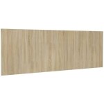 T�te de lit accessoire couchage chambre � coucher meuble murale 240 x 1, 5 x 80 cm mdf ch�ne tdl0202675 ...