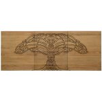 T�te de lit en bois massif de pin. mod�le arbre 150x60x1, 8cm.