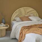 T�te de lit en canne de rotin 160 cm