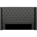 Vente - unique - tte de lit capitonne - 190 cm - tissu - gris - massimo