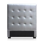 Tte de lit capitonne 'amor' 90cm argent