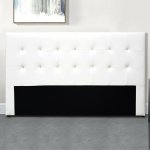 Tte de lit capitonne capitole - blanc - 160 cm, polyurthane, rectangulaire, style contemporain, 160 ...