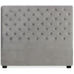 Tte de lit capitonne constance 140cm velours gris
