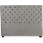 T�te de lit capitonn�e constance 160cm velours gris
