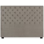 Tte de lit capitonne constance 160cm velours taupe