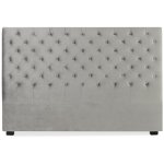 T�te de lit capitonn�e constance 180cm velours gris