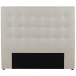 Vente - unique - tte de lit capitonne - 160 cm - tissu - beige - francesco