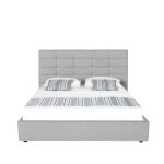 Designetsamaison - t�te de lit capitonn�e grise 160 cm - confort