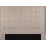 Tte de lit capitonne en tissu velours taupe l180 cm halciona