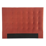 Miliboo - tte de lit capitonne en tissu velours terracotta l160 cm halciona