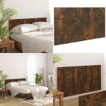 Tte de lit chne fum 160x1, 5x80 cm bois d'ingnierie - tte de lit - literie - meuble de chambre - ...