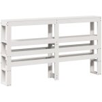 T�te de lit avec �tag�res blanc 140 cm bois massif de pin vidaxl