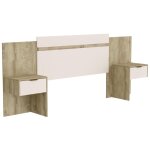 Vente - unique - tte de lit extensible avec chevets - 140 / 160 cm - coloris : naturel et ivoire - parati ...