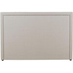Vente - unique - tte de lit finition cloute alvise - tissu effet lin - 170 cm - beige