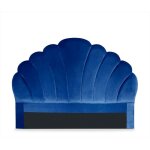 Tte de lit mermaid 140 cm velours bleu