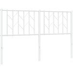 Tte de lit mtal blanc 140 cm vidaxl