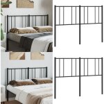 Vidaxl - t�te de lit m�tal noir 160 cm - t�te de lit - lit double - t�te de lit m�tal - t�ti�re de lit ...