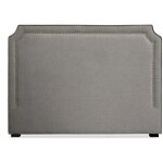 Cotecosy ? t�te de lit 160cm en tissu taupe ? design antique - chic avec clous en laiton ? rembourrage ...