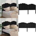 Tte de lit noir 206x4x110 cm bois massif de pin - tte de lit - tte de lit bois - tte de lit noire ...