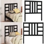 T�te de lit noir 96x4x100 cm bois massif de pin - t�te de lit - literie - meuble chambre - bois massif ...