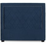 Tte de lit nolwen velours bleu fonc 140cm