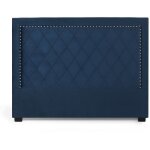 T�te de lit nolwen velours bleu fonc� 160cm